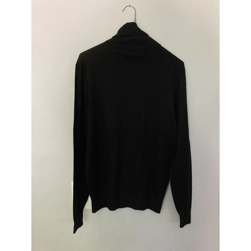 Vtg De Fursac Sweater Men S Blk Merino Wool Turtleneck Pullover Lightweight Knit